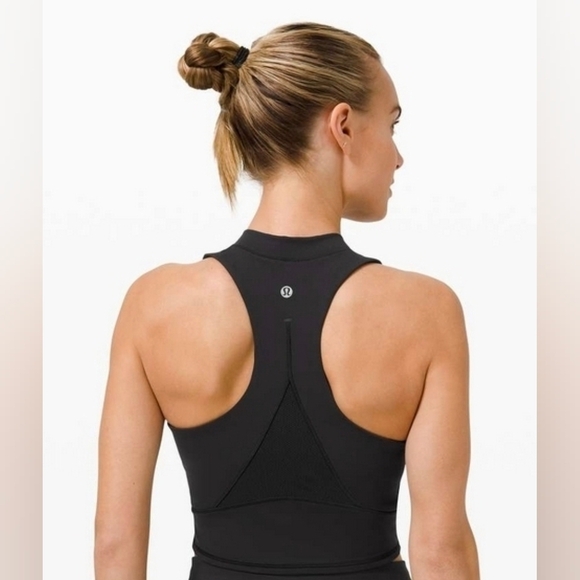 Lululemon Everlux™ and Mesh Cropped Tank – Black | Size 10 - Picture 2 of 9